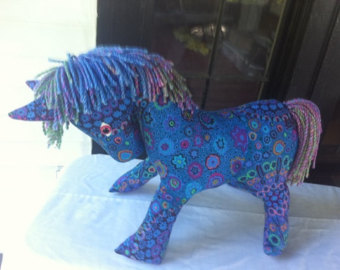 blue and purple horse